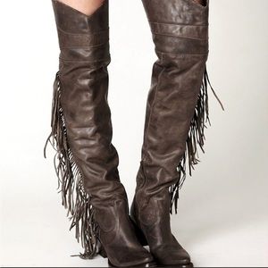 ASH OTK Austonian Butch Fringe Boots Free People
